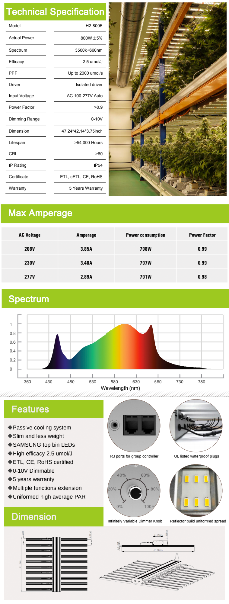 Horticulture Light H2 800 from China manufacturer Guangzhou