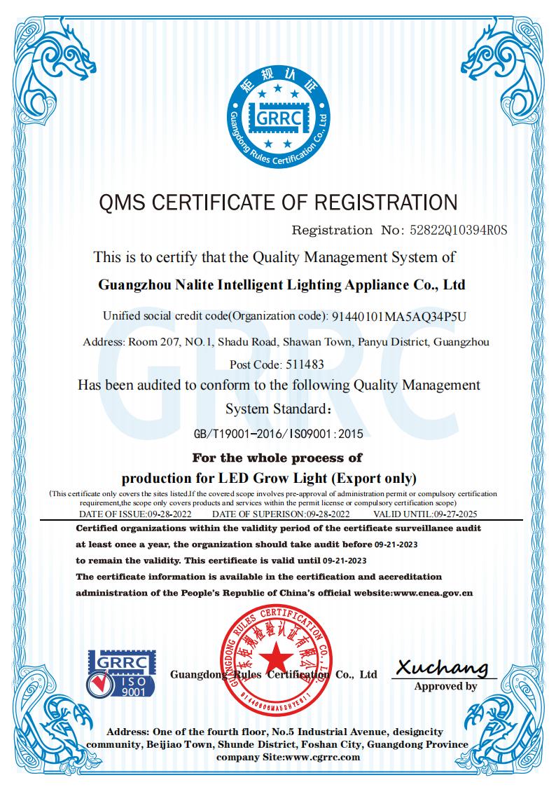 Congratulations to Nalite for passing ISO9001 Quality management